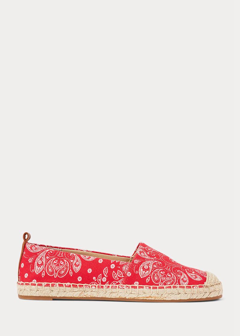 Sandalias Lauren Mujer Cameryn Iii Print Lona Espadrille Chile Rojas GRIJE-6184